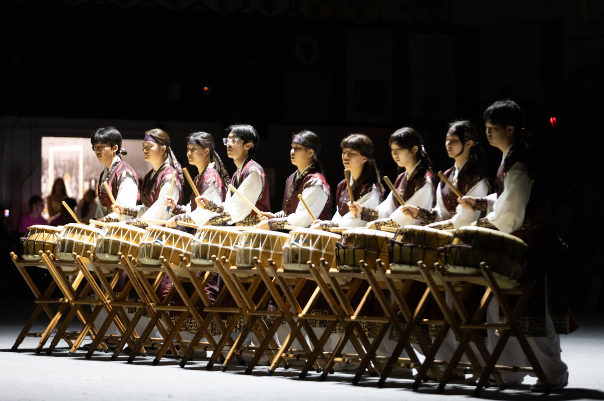 The Korean Culture Club opens the 20th annual International Week assembly with its nanta performance in the gym on Friday, Feb. 7.